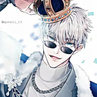 💠 @goteii_13 Anime, Corona, Gafas de sol, Rey, Manga, Masculino whatsapp sticker