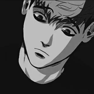 ⛓ аниме, манга, лицо, черно-белое telegram sticker