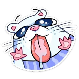 🔹 adesivo, carino, cartone animato, animale, furetto telegram sticker