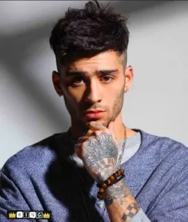 👑 Zayn Malik KING Zayn Malik, Sänger, Tattoo, Porträt, Promi, König telegram sticker