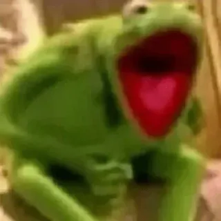 🤣 Kermit Kermit la Grenouille, Meme, Marionnette, Vert, Choqué, Réaction telegram sticker