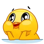 😃 Эмодзи, Утка, Милый, Желтый, Наклейка telegram sticker