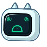😨 로봇, 슬픈, 어지러운, 만화, 캐릭터, 디지털 아트 telegram sticker
