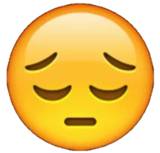 😔 Emoji, Sedih, Tidak senang, Depresi, Wajah telegram sticker