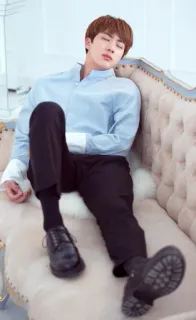 😴 Jin K-Pop, Musik, Sänger, Porträt, Idol, Jin, ruhend telegram sticker