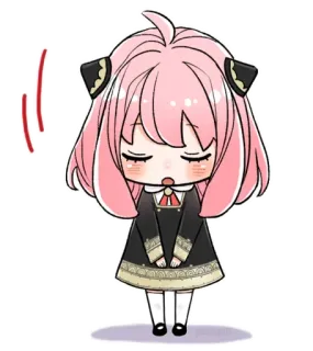 🙏 Anya Forger Spy × Family anya forger, spy x family, anime, dibujos animados, chibi, kawaii, lindo, pegatina telegram sticker