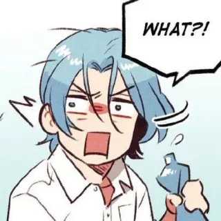 😳 WHAT?! anime, mangá, chocado, confuso, exclamação telegram sticker