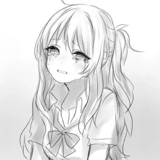 💔 Anime, Weinend, Traurig, Mädchen, Tränen telegram sticker