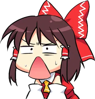 😮 Reimu Hakurei Touhou Project anime, cartoon, manga, reaction, touhou, reimu hakurei, shocked telegram sticker