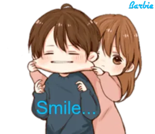 ☺️ Smile... cười, anime, hoạt hình, vui vẻ, cặp đôi, dễ thương telegram sticker