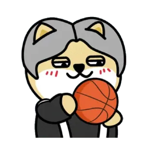 ✳️ dog, cartoon, basketball, animal, cute, sports telegram sticker