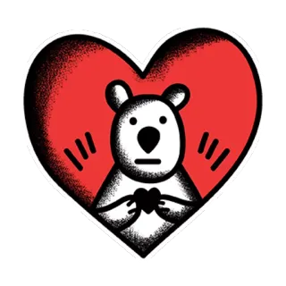 😍 hati, cinta, beruang, imut, stiker telegram sticker