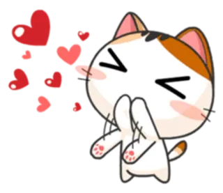 😘 cat, love, hearts, kiss, cute, animal telegram sticker