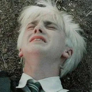 🐍 Draco Malfoy Harry Potter llorando, triste, mago, película, slytherin telegram sticker
