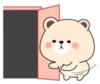 😱 bear, cute, door, animation, kawaii telegram sticker