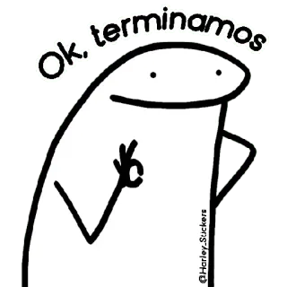 😀 Ok. terminamos ok, we zijn klaar, streepmannetje, Harley Stickers, meme telegram sticker