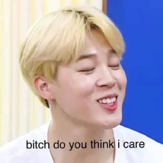 😄 bitch do you think i care 밈, 불쾌한, 태도, 표현 telegram sticker