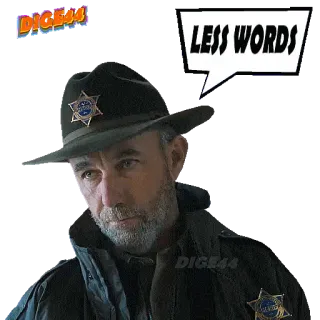 ➖ Jim Hopper Stranger Things LESS WORDS xerife, Stranger Things, polícia, Jim Hopper, David Harbour telegram sticker
