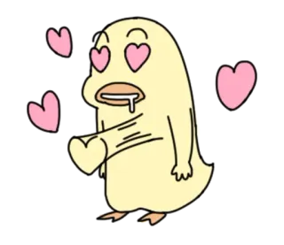 😍 vịt, trái tim, tình yêu, hoạt hình, dễ thương telegram sticker
