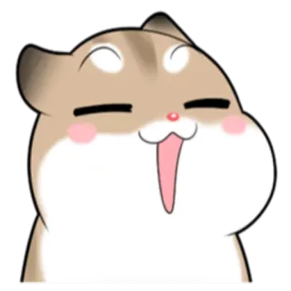 😊 хомяк, милый, мультяшный, счастливый, животное, наклейка whatsapp sticker