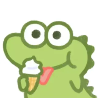 🍦 dinosaur, ice cream, cute, cartoon, green, dessert telegram sticker