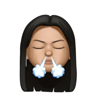 😤 emoji, steam, nose, frustration, cartoon telegram sticker