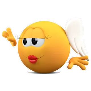 👼 อิโมจิ, นางฟ้า, น่ารัก, สีหน้า, สีเหลือง telegram sticker