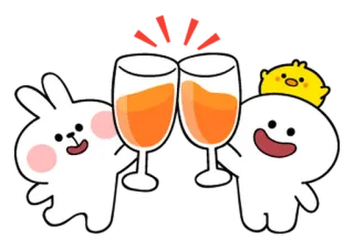 🐯 Brindisi, Amici, Festa, Animazione, Cin cin, Carino, Party telegram sticker