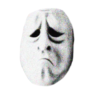 😩 triste, maschera, espressione, emozione, malinconia telegram sticker
