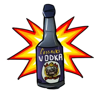 🥛 Cossacks VODKA vodka, alcohol, bebida, cosaco, botella telegram sticker