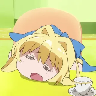 🔮 Anime, Lucu, Mengantuk, Teh, Kartun telegram sticker