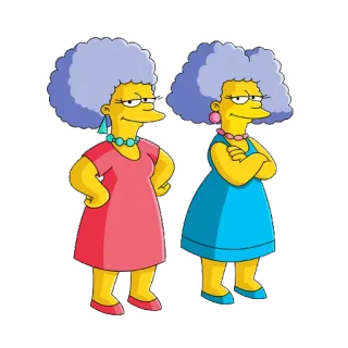 👯 Patty Bouvier and Selma Bouvier The Simpsons The Simpsons, Patty Bouvier, Selma Bouvier, Bouvier sisters, cartoon characters, tv show telegram sticker