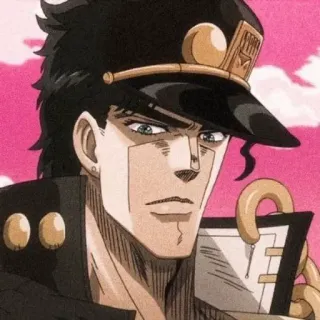 🐬 Jotaro Kujo JoJo's Bizarre Adventure アニメ, マンガ, 承太郎, ジョジョ, キャラクター, かっこいい telegram sticker