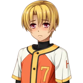 ☹ Anime, Personnage, Baseball, Garçon, Mignon telegram sticker