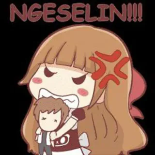 😡 NGESELIN!!! злой, раздраженный, мультик, милый, расстроенный, разочарованный telegram sticker