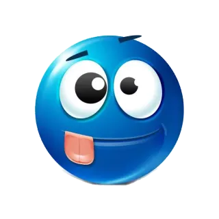 😜 emoji, blue, goofy, tongue, crazy, face whatsapp sticker