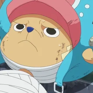 🏴‍☠️ Tony Tony Chopper One Piece Аниме, Ван Пис, Чоппер, Тони Тони Чоппер, Уставший, Бинты, Милый telegram sticker