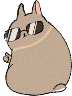 😎 Hase, Tier, Sonnenbrille, cool, Geste, Goldkette, lustig telegram sticker