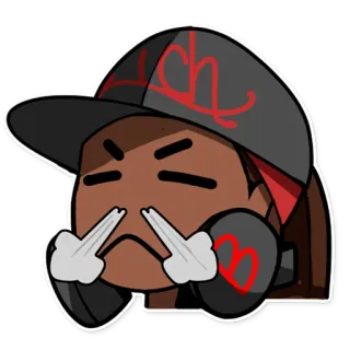 😤 Dibujo animado, Personaje, Dedo corazón, Ofensivo, Ira telegram sticker