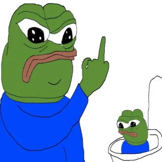 🖕 Pepe the Frog ペペ, カエル, ミーム, 中指, 攻撃的 telegram sticker