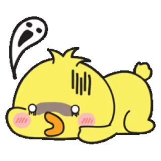 👻 утка, грустный, призрак, милый, каваий, мультфильм whatsapp sticker
