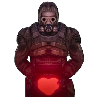 ❤️ żołnierz, maska przeciwgazowa, serce, miłość, wojsko, apokalipsa telegram sticker