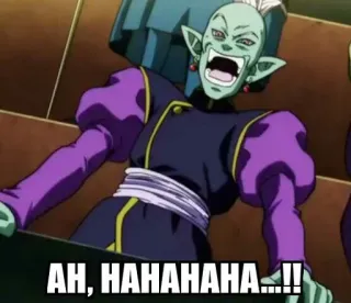 😈 Zamasu Dragon Ball AH, HAHAHAHA...!! 动漫, 反派, 大笑, 邪恶, 龙珠, 扎马斯 telegram sticker
