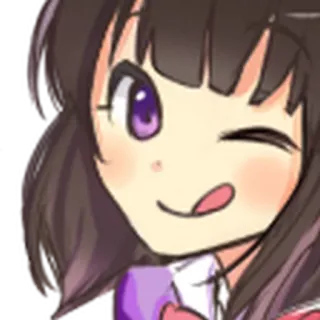 😜 애니메이션, 만화, 소녀, 귀여운, 윙크 telegram sticker