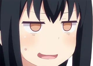 😒 anime, smirk, facial expression, cartoon, meme, girl whatsapp sticker