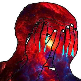 😱 meme, wojak, crying, sad, galaxy telegram sticker