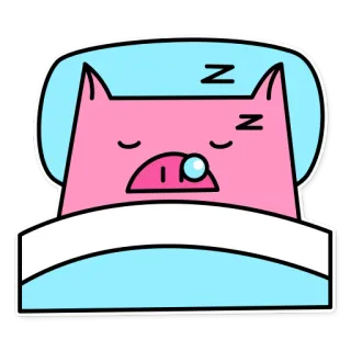💤 Z Z свинья, спящий, мультик, милый, сонный, животное, кровать telegram sticker