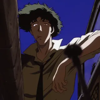 🚬 Spike Spiegel Cowboy Bebop Anime, Cowboy Bebop, Spike Spiegel, Ficção científica, Animado, Personagem whatsapp sticker