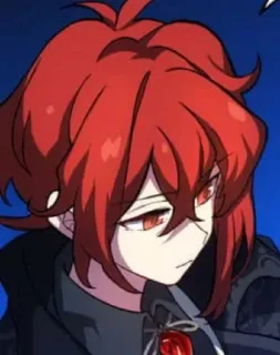 🌟 Diluc Genshin Impact Anime, rambut merah, video game, serius, fantasi whatsapp sticker