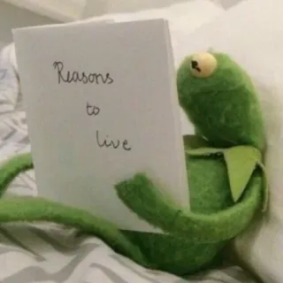 🔪 Kermit Reasons to live Kermit, Muppet, rana, razones para vivir, positivo, salud mental telegram sticker